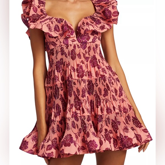 Zimmerman Lovestruck pleated mini dress - Picture 2 of 5